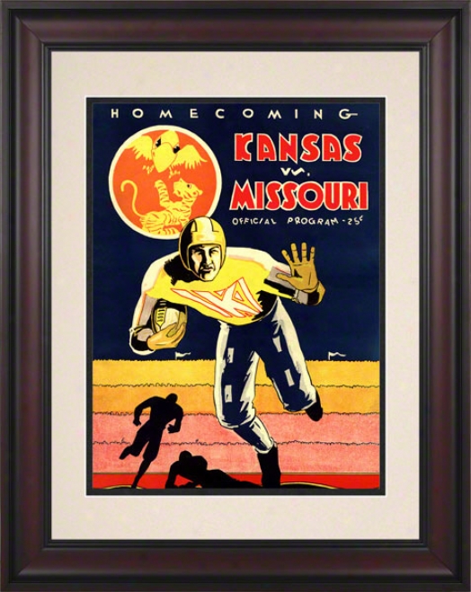 1931 Kansas Vs. Missouri 10.5x14 Framed Historic Football Print