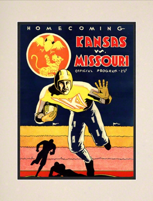 1931 Kansas Vs. Miss0uri 10.5x14 Matted Historic Football Print