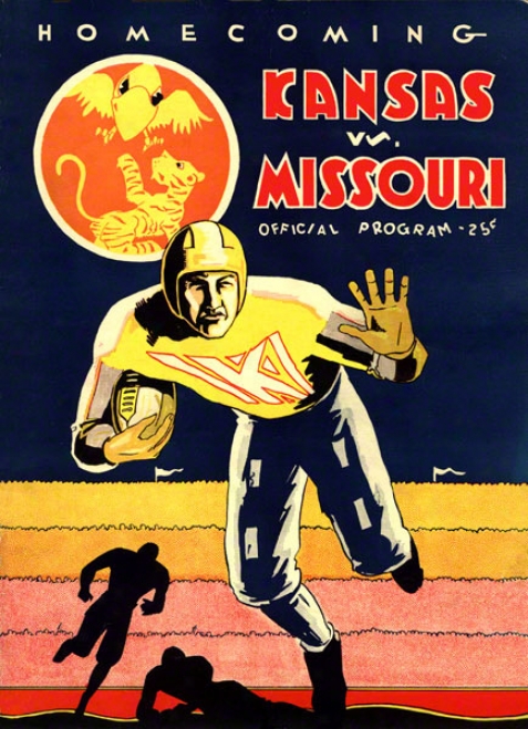 1931 Kansas Vs. Missouri 36 X 48 Canvas Hlstoric Football Impress