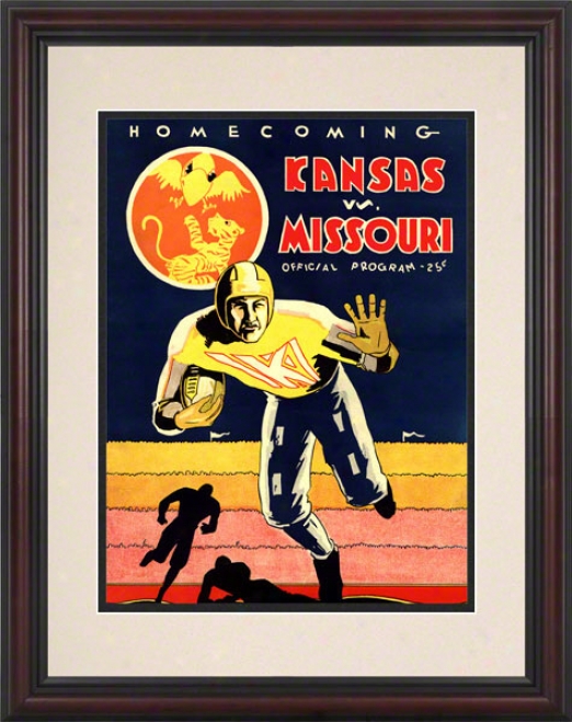 1931 Kansas Vs. Missouri 8.5 X 11 Framed Historic Football Print