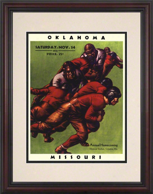 1931 Missouri Vs Oklahoma 8.5 X 11 Framed Hidtoric Football Print