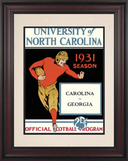 1931 North Carolina Vs. Georgia 10.5x14 Framed Historic Football Print