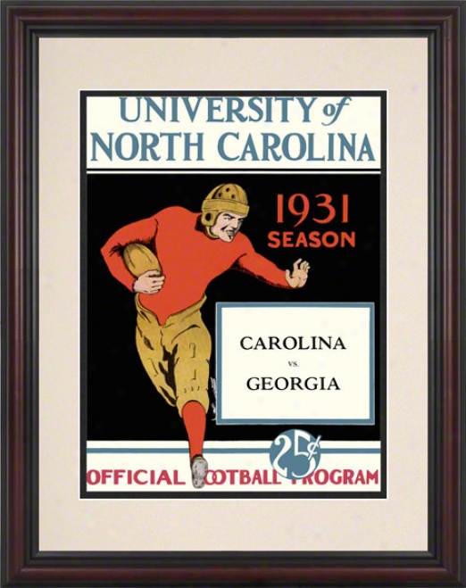 1931 North Carolina Vs. Georgia 8.5 X 11 Framed Historic Football Print