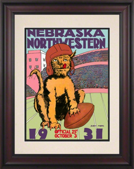 1931 Northwestern Vs. Nebraska 10.5x14 Frqmed Historic Football Print