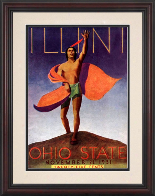 1931 Ohio State Buckeyes Vs._Illinois Fighting Illini 8.5 X 11 Framed Historic Football Print