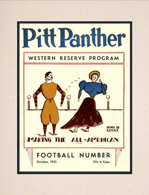 1931 Pitt Vs. Western Reserve 10.5x14 Matted Historic Football Print