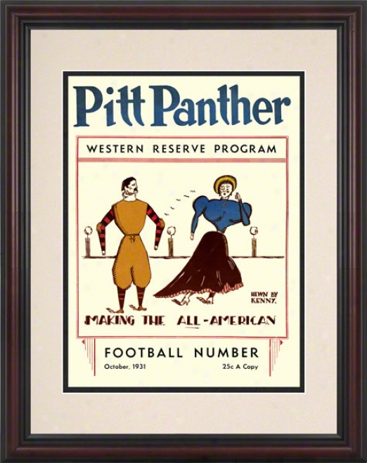 1931 Pitt Vs. Western Reserve 8.5 X 11 Framed Historic Football Print