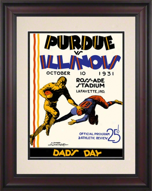 1931 Purdue Vs. Illinois 10.5x14 Framed Historic Football Print