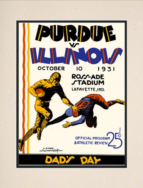 1931 Purdue Vs. Illinois 10.5x14 Matted Historic Football Prunt