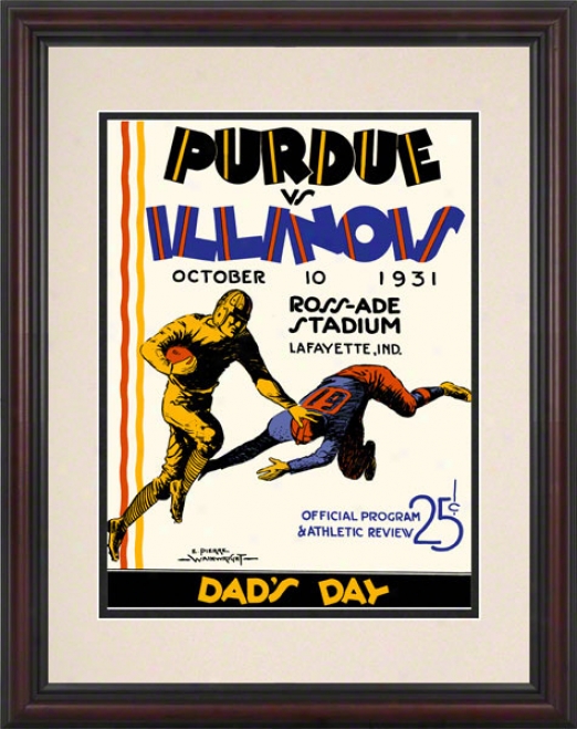 1931 Purdue Vs. Illinois 8.5 X 11 Fraemd Historic Football Print