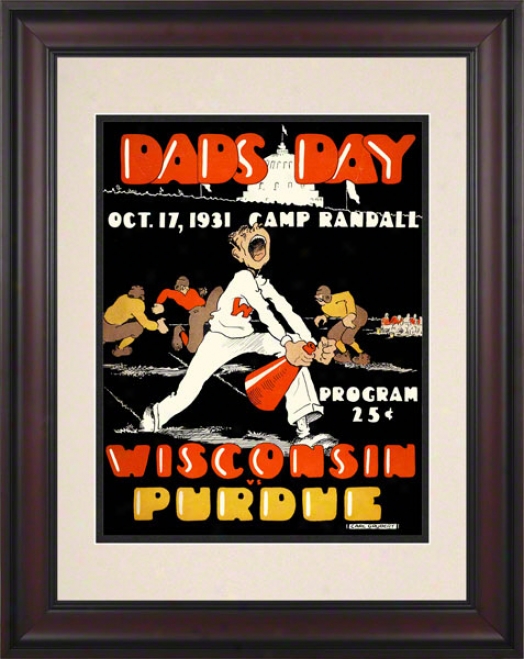 1931 Wisconsin Vs. Purdue 10.5x14 Framed Historic Football Print