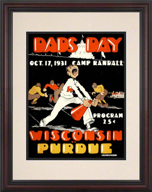 1931 Wisconsin Vs. Purdue 8.5 X 11 Framed Histooric Football Print