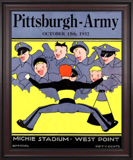 1932 Army Vs. Pitt 36 X 48 Framed Canvas Historic Football Print