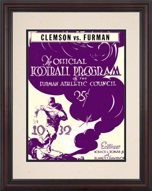 1932 Furman Vs. Clemson 8.5 X 11 Framed Historic Football Print