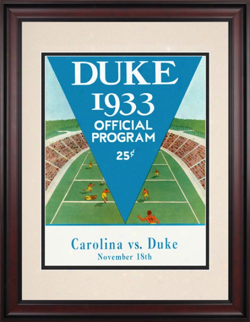 1933 Duke Blue Devils Vs. Nkrth Carolina Tar Heels 10.5x14 Framed Historic Football Print