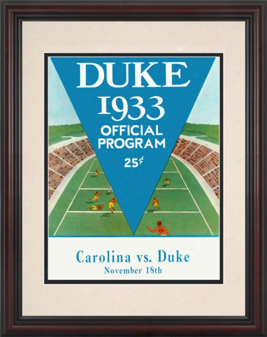 1933 Duke Blue Devils Vs. North Carolina Tar Heels 8.5 X 11 Framed Historic Football Pfint