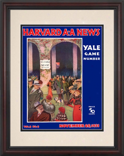 1933 Harvard Crimson Vs. Yale Bulldogs 8.5 X 11F ramed Historic Football Print