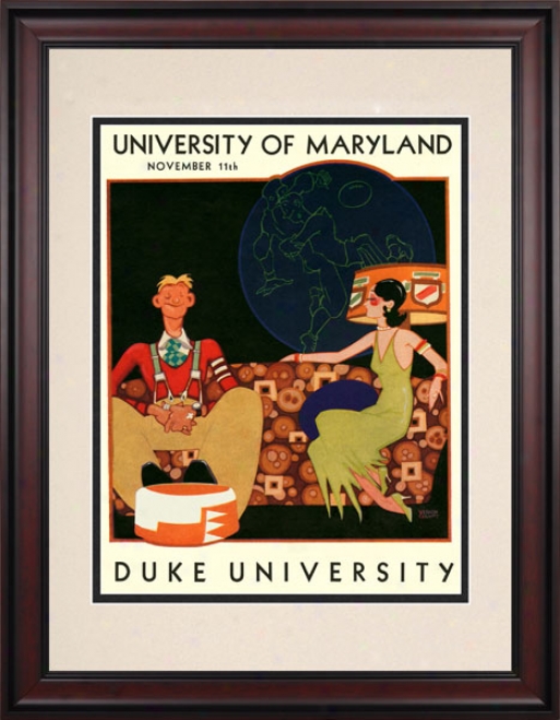 1933 Maryland Terrapins Vs. Duke Blue Devils 10.5x14 Framed Historic Football Print