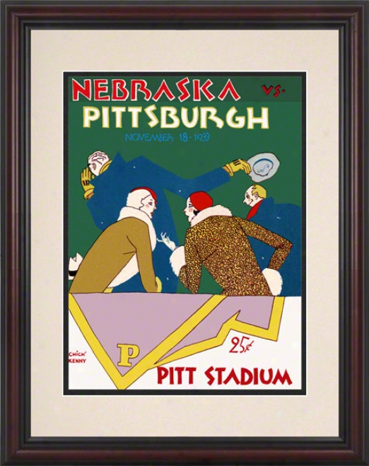 1933 Pitt Vs. Nebraska 8.5 X 11 Framed Historic Football Print