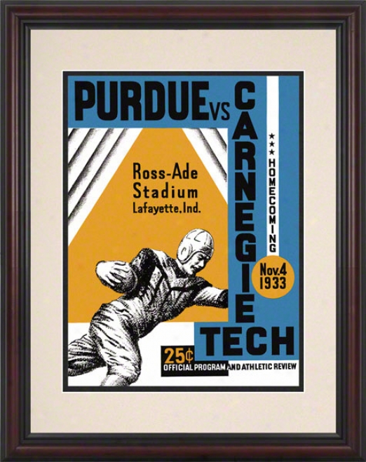 1933 Purdue Vs. Carnegie Tech8.5 X 11 Framed Historic Footbbalk Print