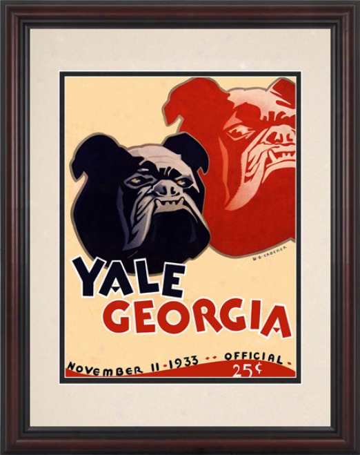 1933 Yale Bulldogs Vs. Georgia Bulldogs .85 X 11 Framed Historic Football Print