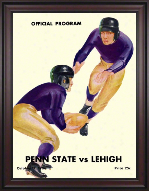 1936 Lehigh Mountain-hawks Vs Penn State Nittany Lions 36 X 48 Framed Canvas Historic Football Poster