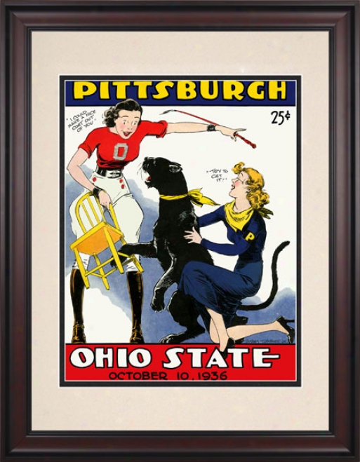 1936 Ohio Condition Buckeyes Vs. Pittsburgh Panthers 10.5x14 Frammed Historic Football Print