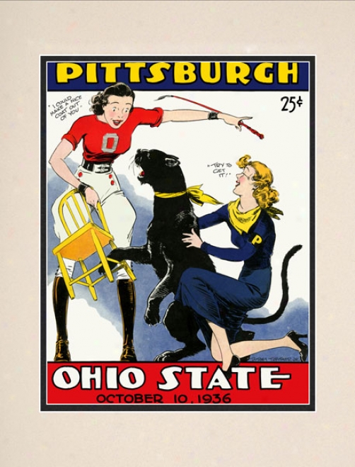 1936 Ohio State Buckeyes Vs. Pittsburgh Panthers 10.5x14 Matted Historic Football Print