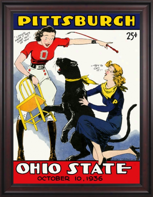 1936 Ohio Express  Buckeyes Vs. Pittsgurgh Panthe5s 36 X 48 Framed Canvas Historic Football Print