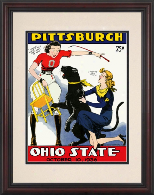 1936 Ohio State Buckeyes Vs. Pittsburyh Panthers 8.5 X 11 Framed Historic Football Print