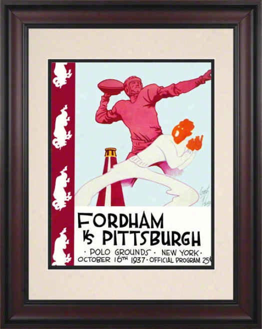 1937 Fordham Vs. Pitt 10.5x14 Framed Historic Football Print