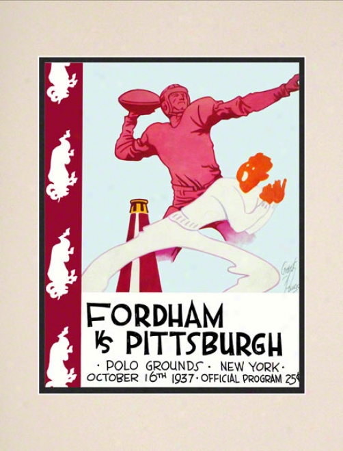 1937 Fordham Vs. Pitt 10.5x14 Matted Historic Football Print