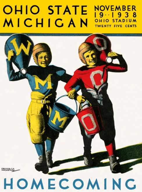 1938 Ohio State Buckeyes Vs. Michigan Wolverines 22 X 30 Canvas Historic Football Print