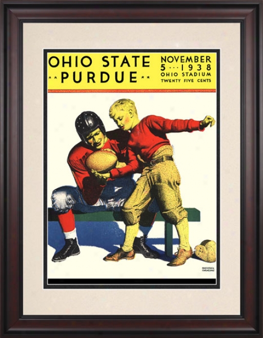 1938 Ohio State Buckeyes Vs. Purdue Boilermakers 10.5x14 Framed Historic Football Print