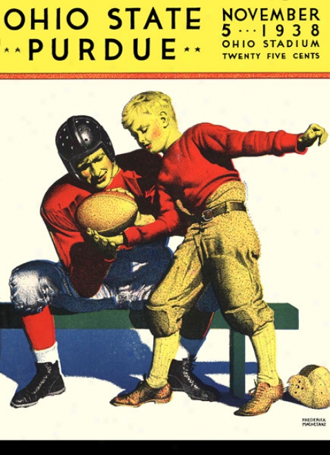 1938 Ohio State Buckeyes Vs. Purdue Boilermakers 22 X 30 Canvas Historic Football Print