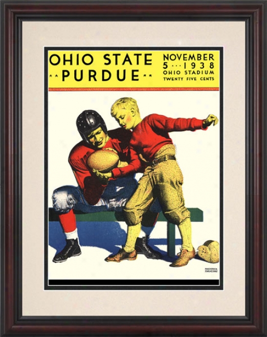 1938 Ohio State Buckeyes Vs. Purdue Boilermakers 8.5 X 11 Framed Historic Football Print