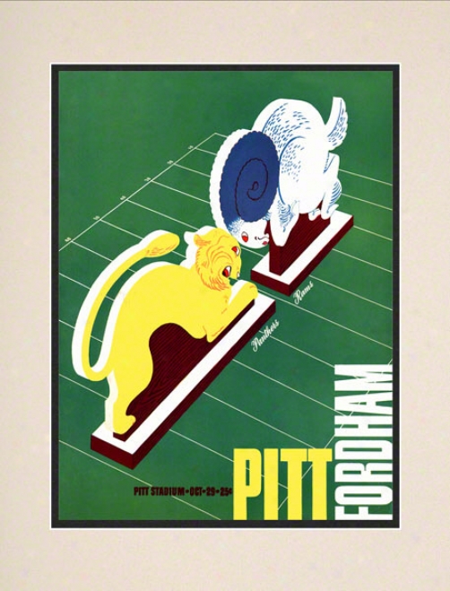 1938 Pitt Vs. Fordham 10.5x14 Matted Historic Football Print