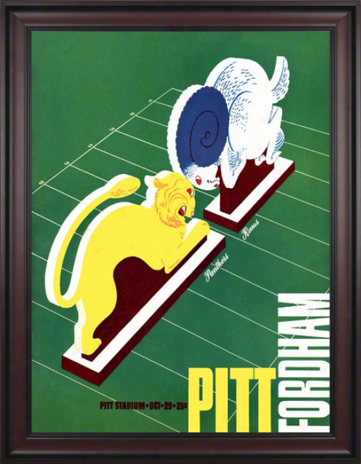 1938 Pitt Vs. Fordham 36 X 48 Framed Canvas Historic Football Print