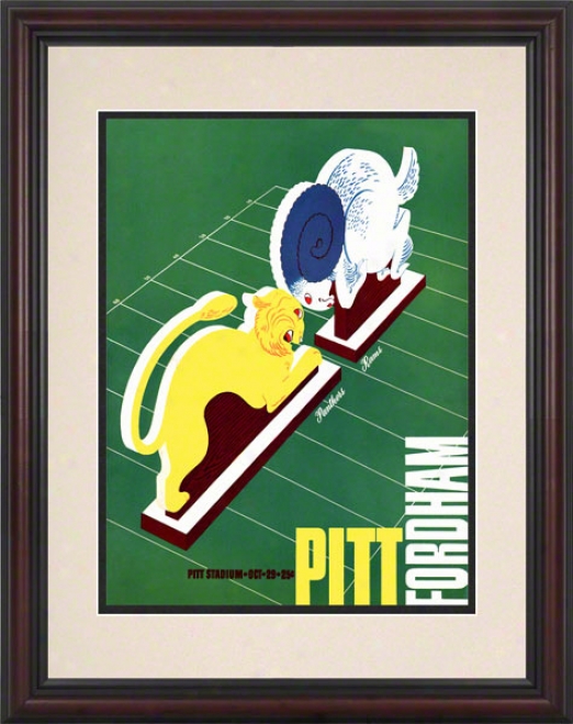 1938 Pitt Vs. Fordham 8.5 X 11 Framed Historic Football Print