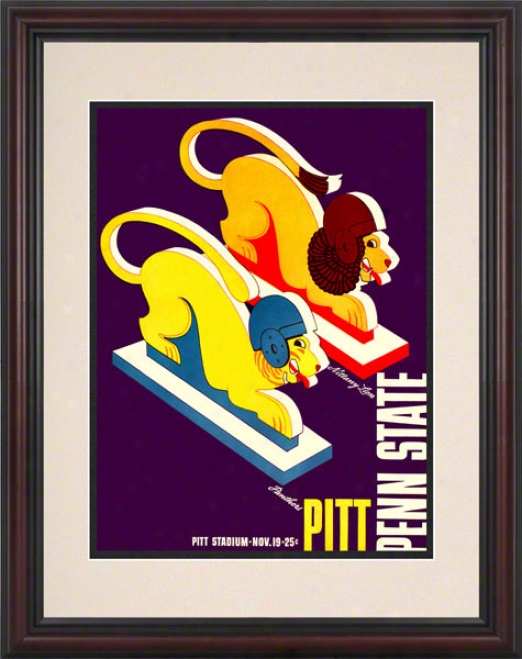 1983 Pittsburgh Panthers Vs Penj State Nittany Lions 8.5 X 11 Framed Historic Football Poster