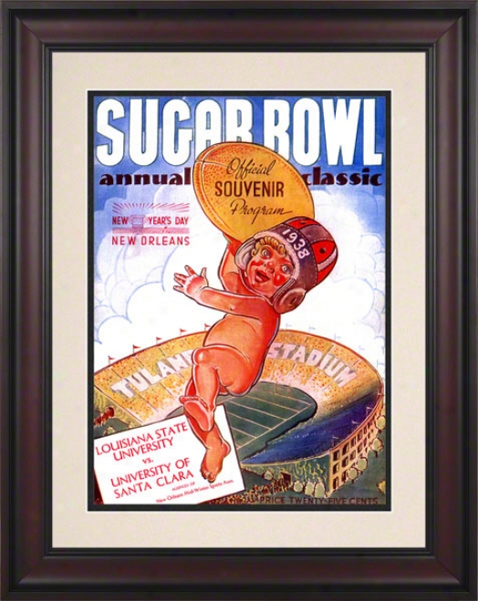 1938 Santa Clara Vs. Lsu10.5x14 Framed Historic Football Print