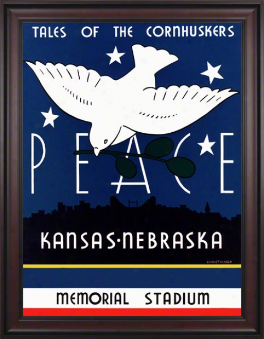 1939 Nebraska Vs. Kansas 36 X 48 Framed Canvas Historic Football Print