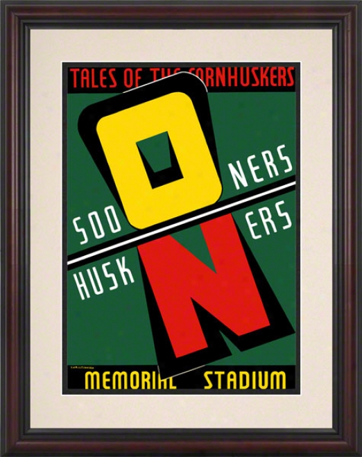 1939 Nebraska Vs Oklahoma 8.5 X 11 Framed Historic Football Print