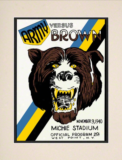 1940 Army Vs. Brown 10.5x14 Matted Historic Football Print