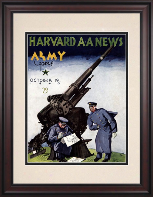 140 Harvard Crimson Vs. Army Black Knights 10.5x14 Framed Historic Football Print