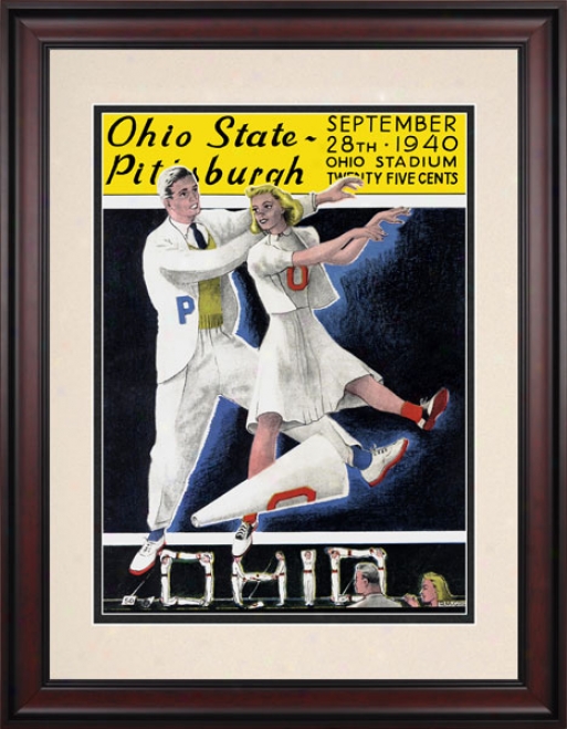 1940 Ohio State Buckeyes Vs. Pittsburgh Panthers 10.5x14 Framed Historic Football Print