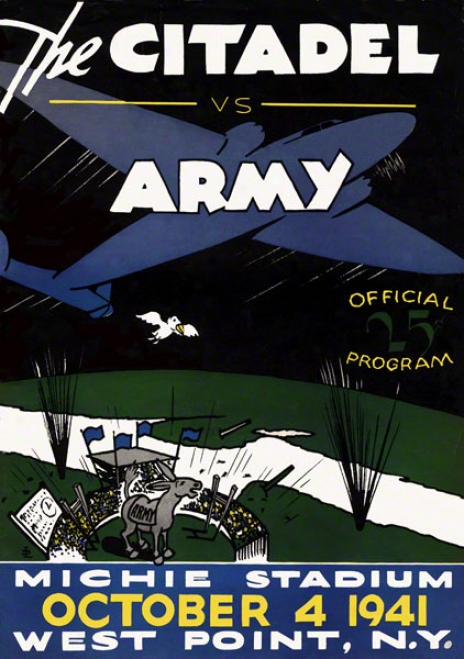 1941 Army Vs. Citadel 22 X 30 Canvas Historic Football Print