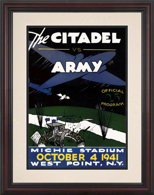 1941 Army Vs. Citadel 8.5 X 11 Framed Historic Football Print