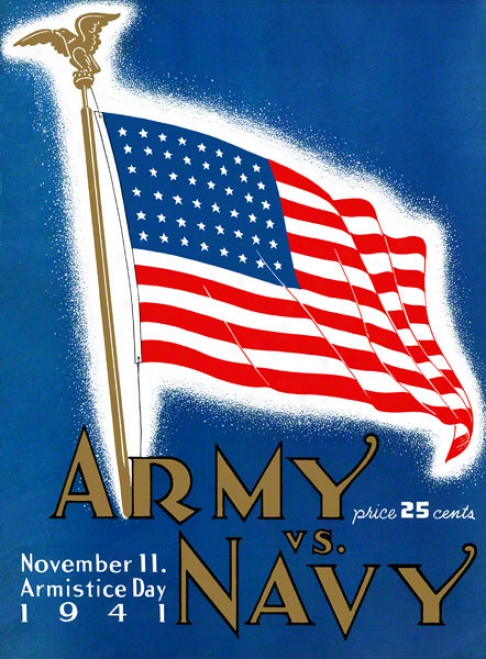 1941 Army Vs. Navy 22 X 30 Canvas Historic Football Print
