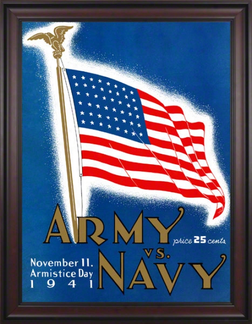 1941 Army Vs. Navy 36 X 48 Framed Canvas Historic Football Printt